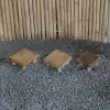 Product image 4 of the product “Low Stool made from teak root wood, Set of 3. Sizes: L: 20x20x7cm H. M:18x18x7cm H. S: 15x15x7cm H. ”